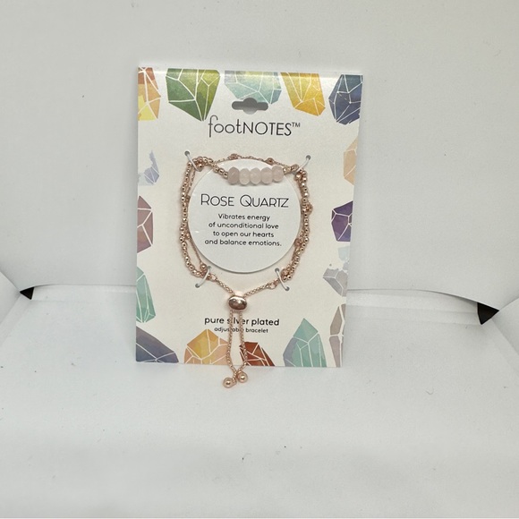 🆕 FOOTNOTES BRACELET Rose Quartz Bolo - Picture 2 of 4